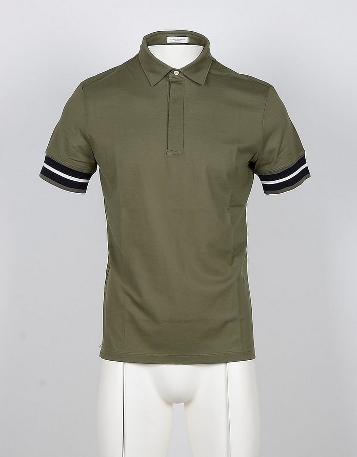 Green Cotton Men's Polo Shirt - Paolo Pecora