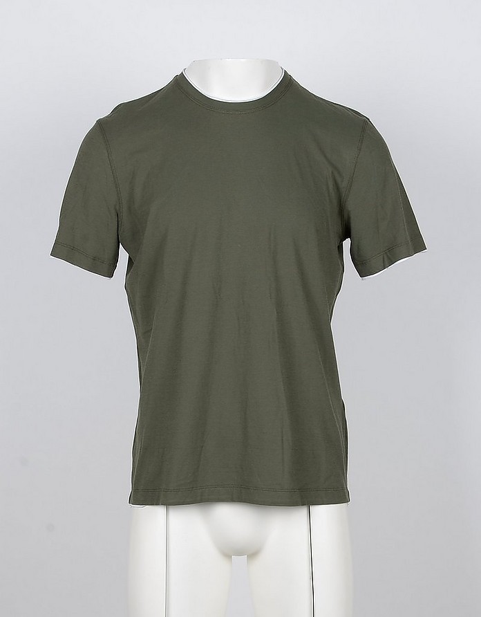 Green Cotton Men's T-shirt - Paolo Pecora