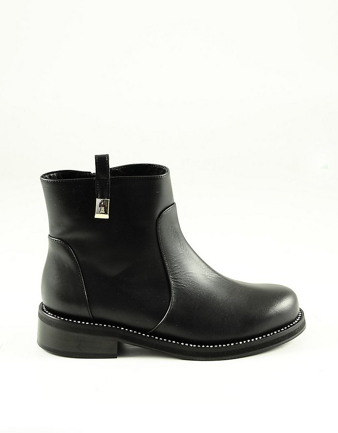 Black Leather Women's Ankle Boots - Patrizia Pepe