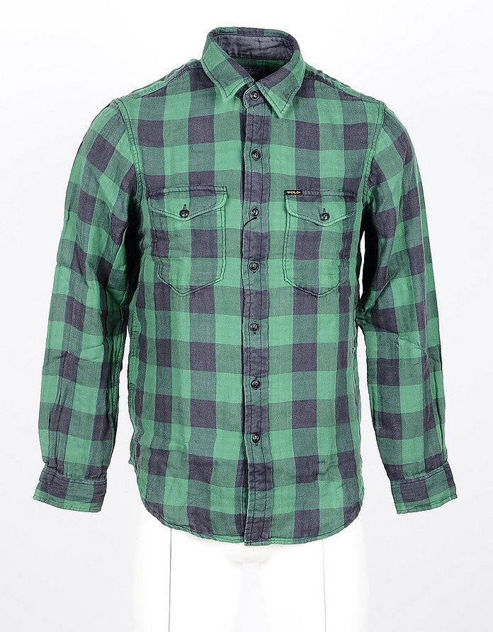 Green Checked Cotton Men's Shirt - Ralph Lauren