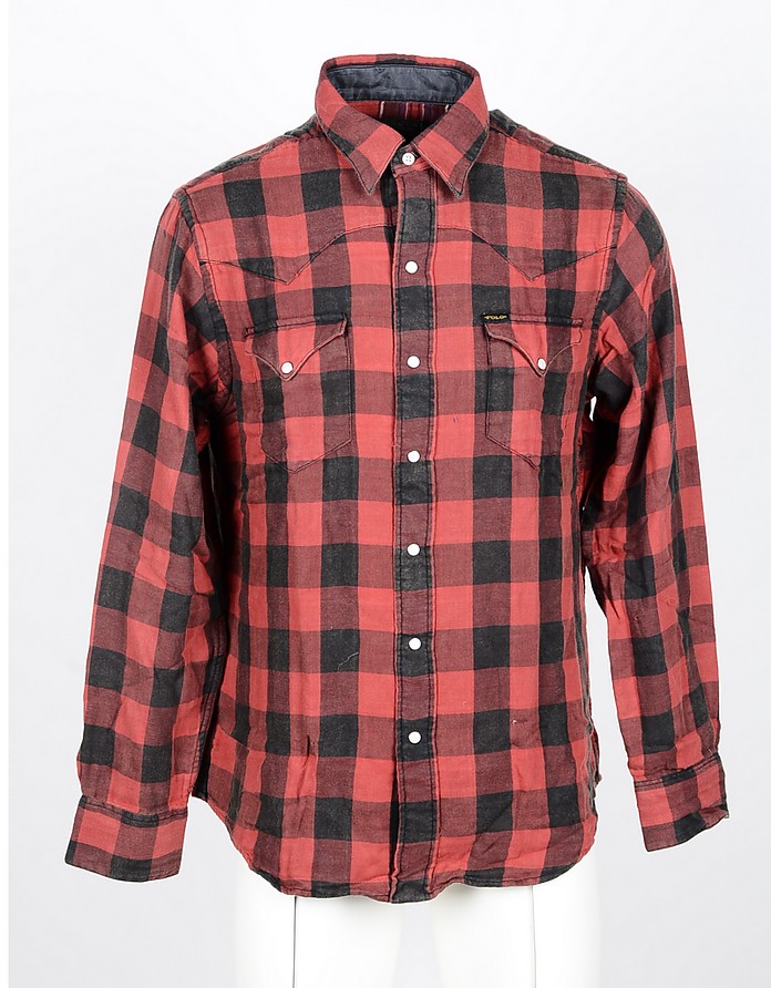 Red Checked Cotton Men's Shirt - Ralph Lauren