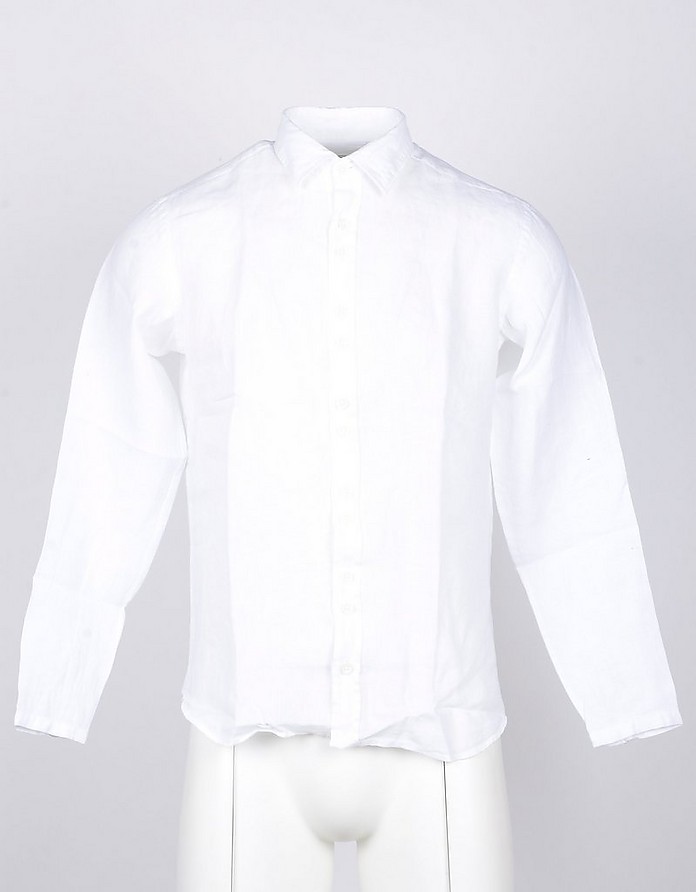White Linen Men's Shirt - Takeshy Kurosawa