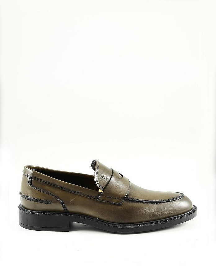 Brown Leather Men's Loafer Shoe - Tod's