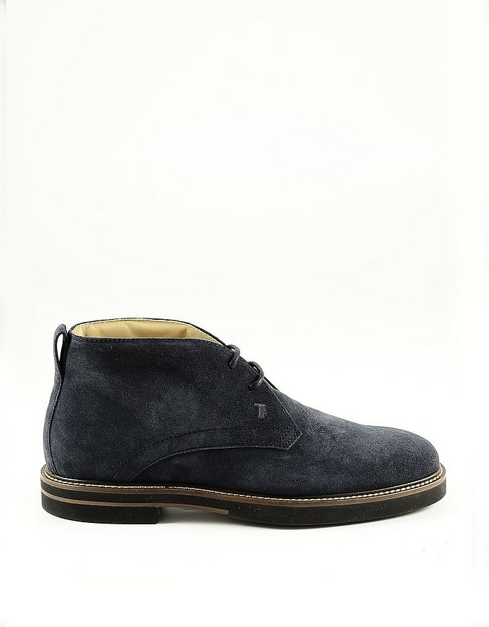 Blue Suede Ankle Boots - Tod's