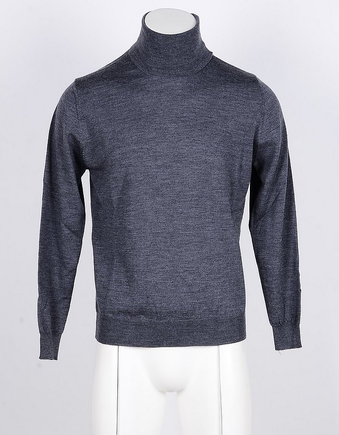 Twelve Style Division Gray Mohair Wool Men's Turtleneck Sweater M at ...