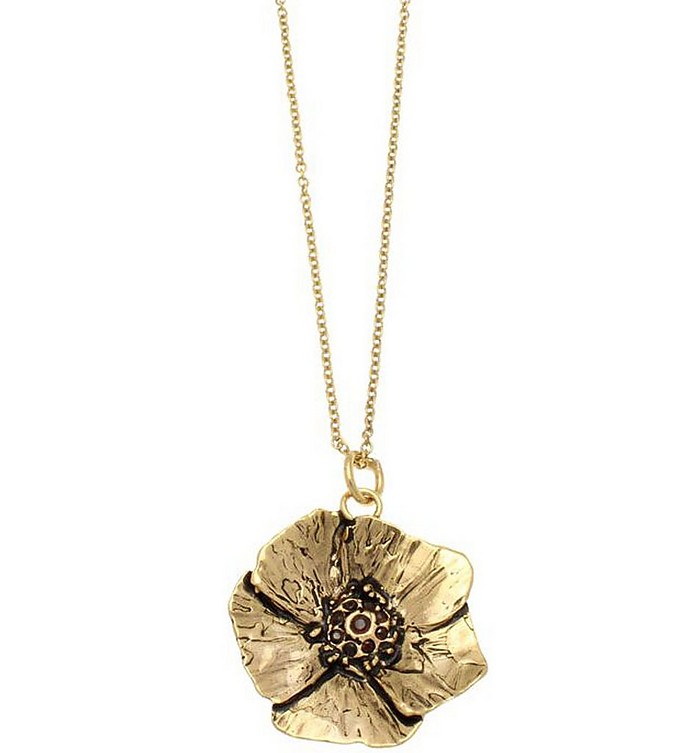 Poppy Golden Brass Necklace - Alcozer & J