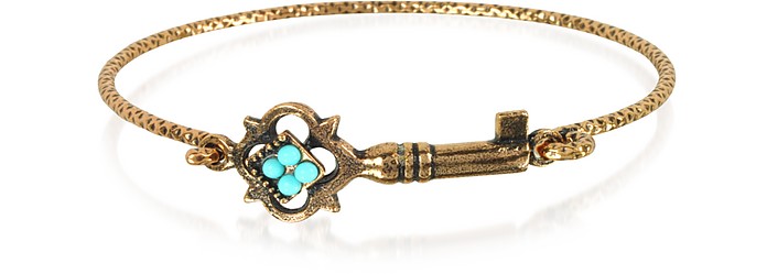 Alcozer & J Bracelets Turquoise Key Bracelet In Doré