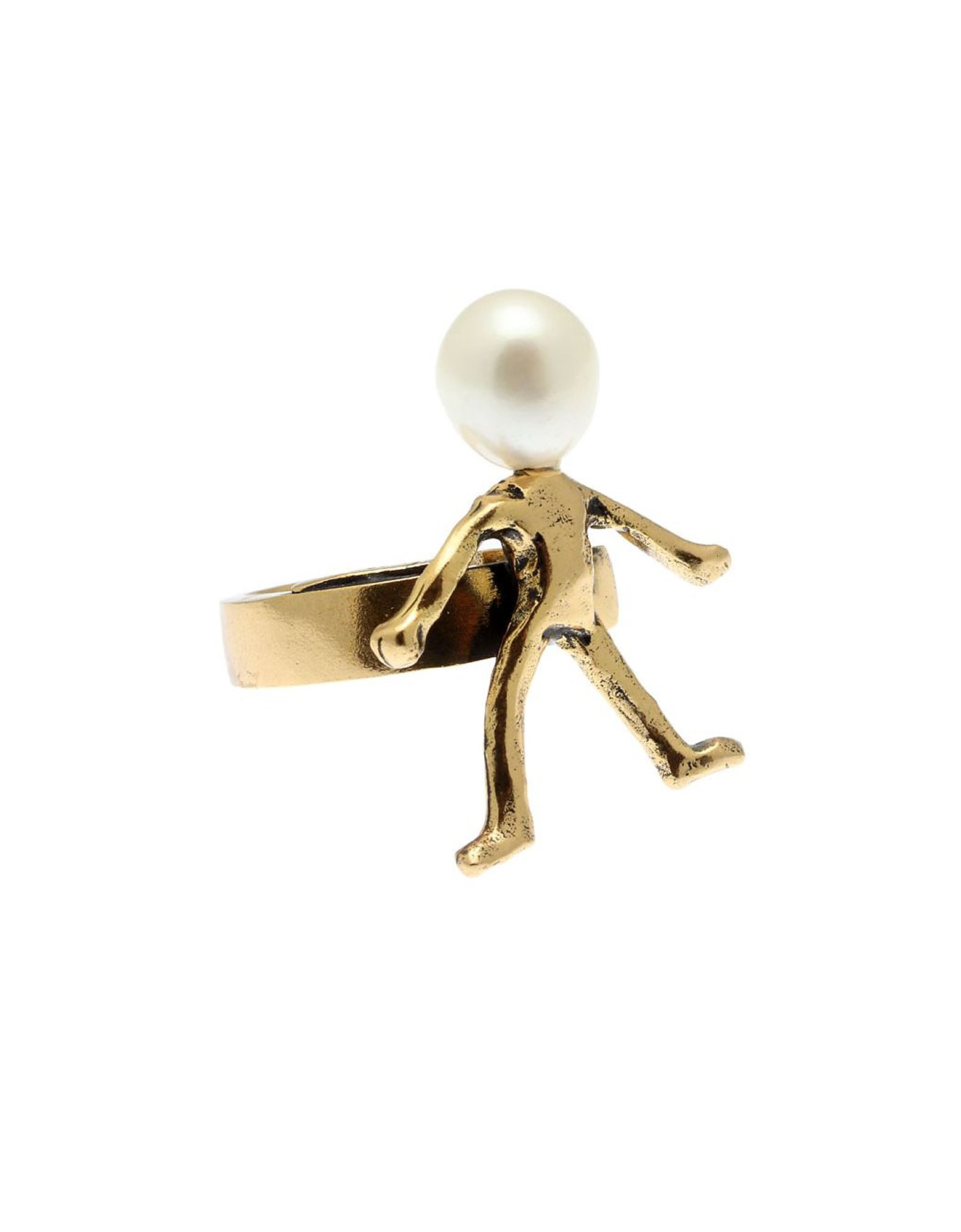 Alcozer & J Designer Rings Women's Pearl Head Ring