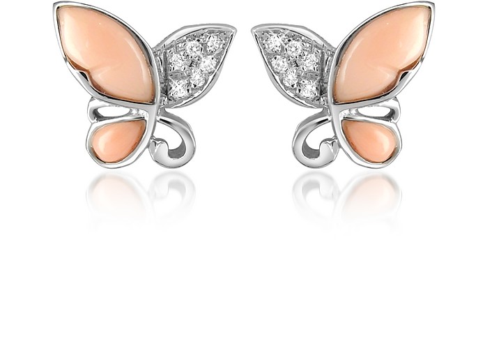 Schmetterling - Ohrringe aus 18k Gold mit Diamanten - Del Gatto