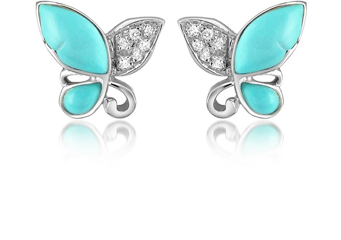 Schmetterling - Ohrringe aus 18k Gold mit Diamanten - Del Gatto