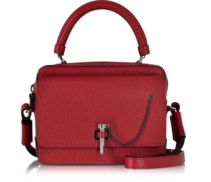 Carven Raspberry Malher Grained Leather Small Handbag at FORZIERI