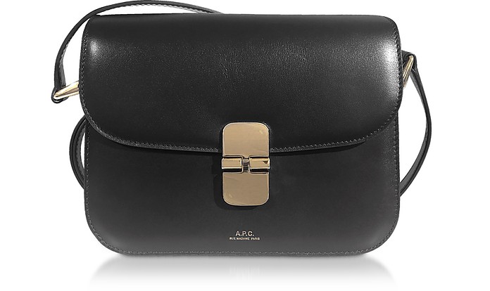 A.P.C. / アーペーセー ブラック Small Leather Grace Shoulder Bag 