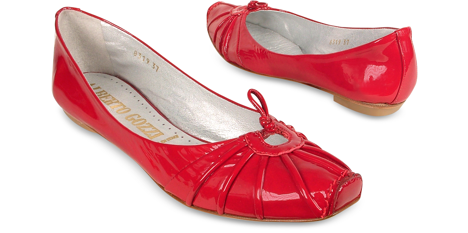 Alberto Gozzi Red Patent Leather Ballerina Flat Shoes 6.5 US | 4 UK ...