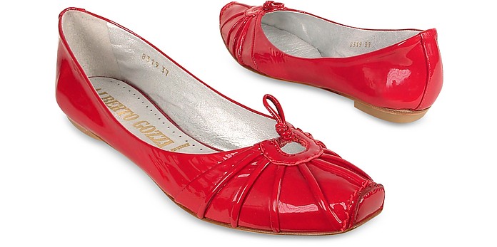 Alberto Gozzi Red Patent Leather Ballerina Flat Shoes 6.5 US | 4 UK ...