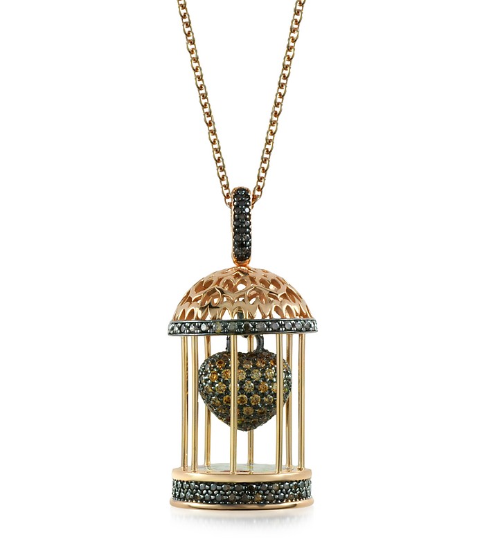 Gabbietta Silver and Zircon Cage Pendant Necklace - Azhar