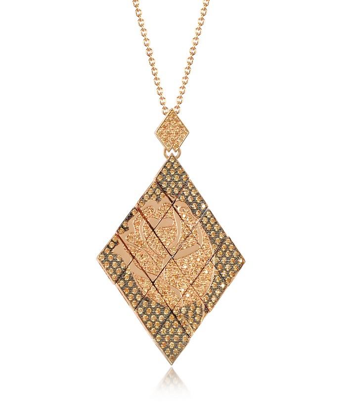 Rosa Silver and Zircon Pendant Necklace - Azhar