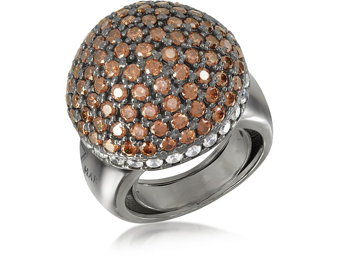 Sterling Silver Cubic Zirconia Semi-Sphere Cocktail Ring - Azhar
