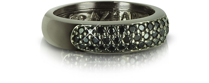 Ring aus Stelingsilber mit schwarzen Zirkonen - Azhar