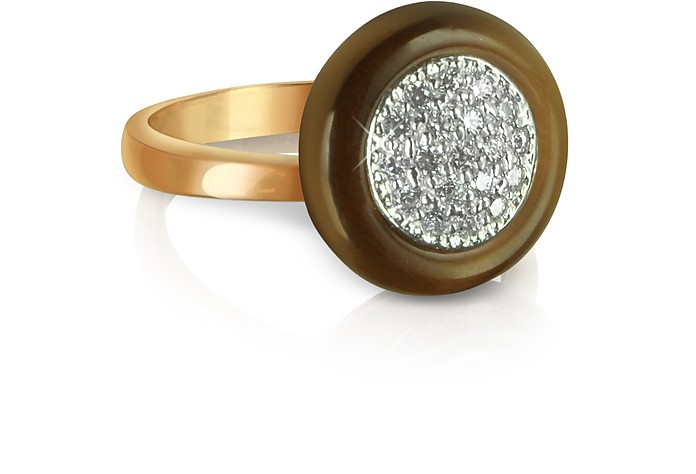 Ring aus Silber - vergoldet in Rosa mit Zirkonen - Azhar