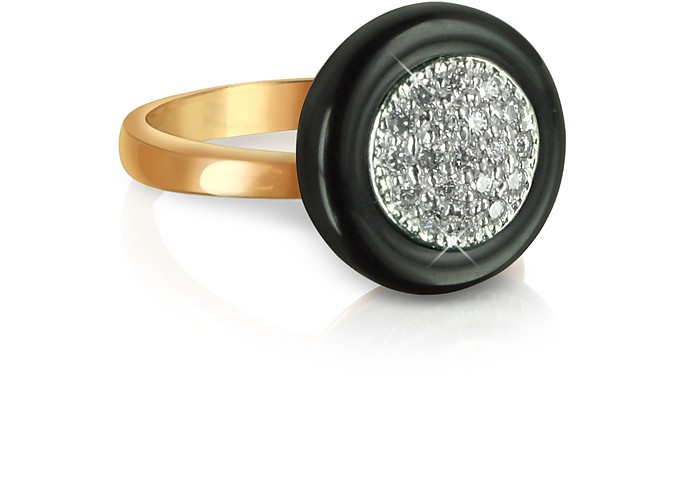 Ring aus Silber - vergoldet in Rosè mit Edelsteinen - Azhar