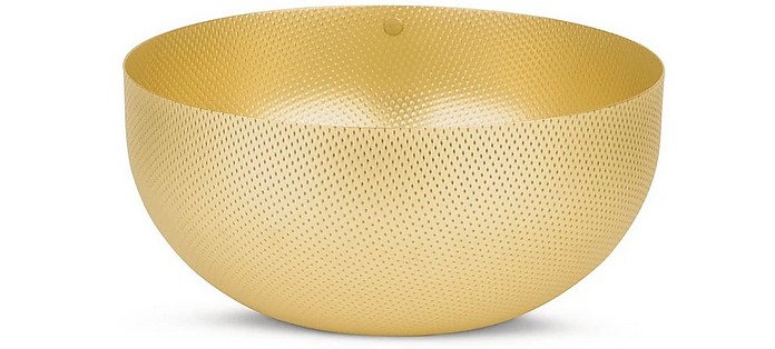 Golden Brass Round Extra Ordinary Basket - Alessi