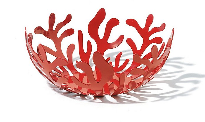 Mediterraneo - Fruit bowl in Red Colored Steel w/Resin - Alessi