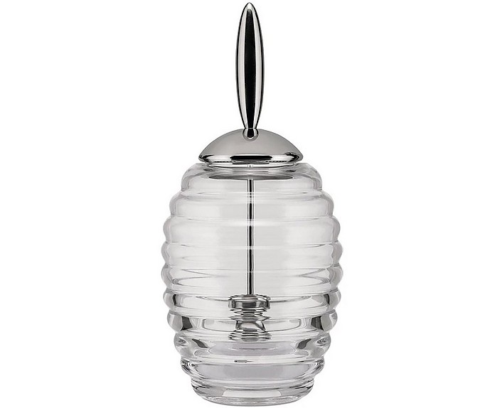 Stainless Steel and Glass Honey Pot - Alessi