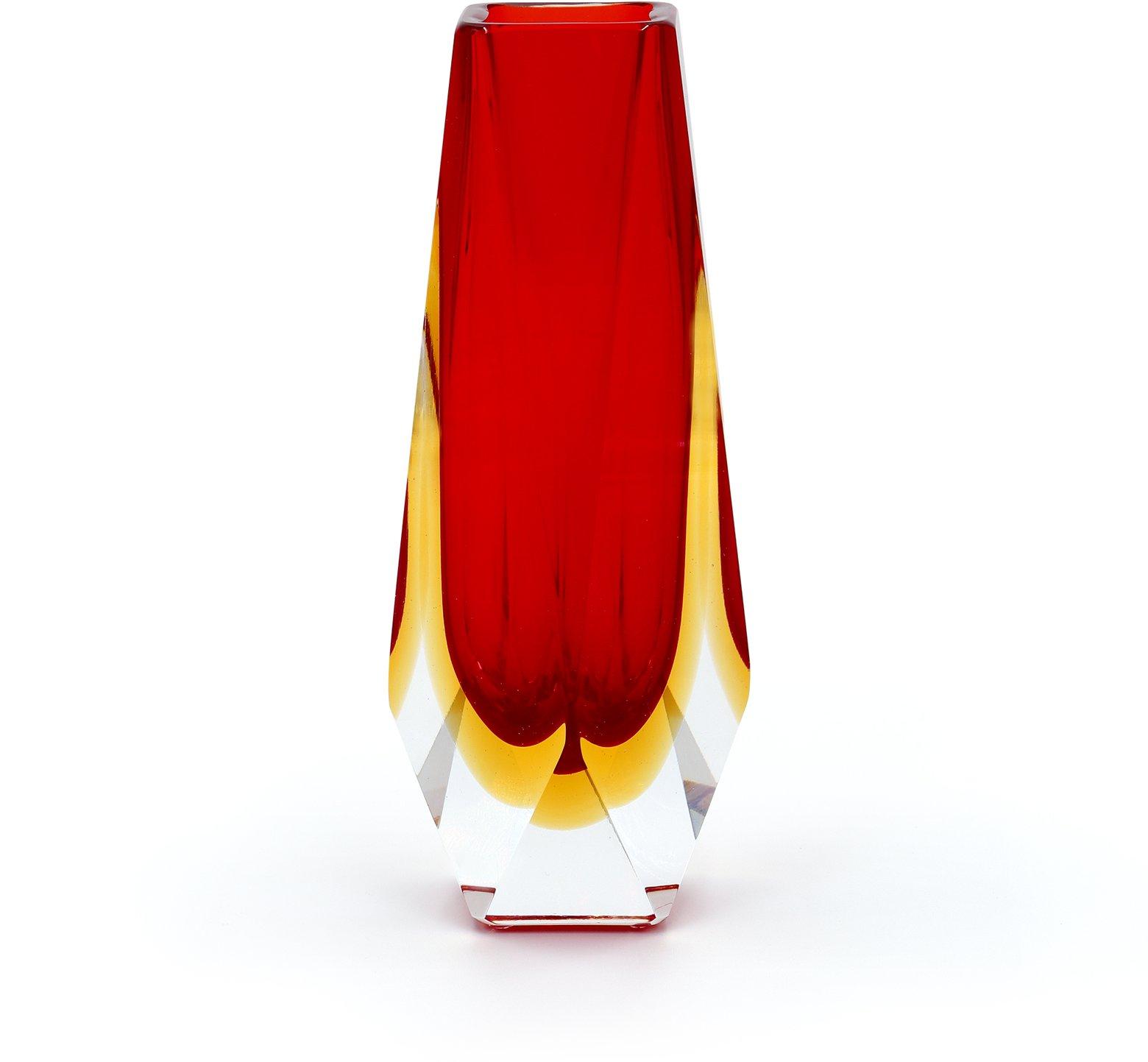 FORZIERI Vase Mandruzzato Medium Murano Glass at Goccia Red/Amber Alessandro