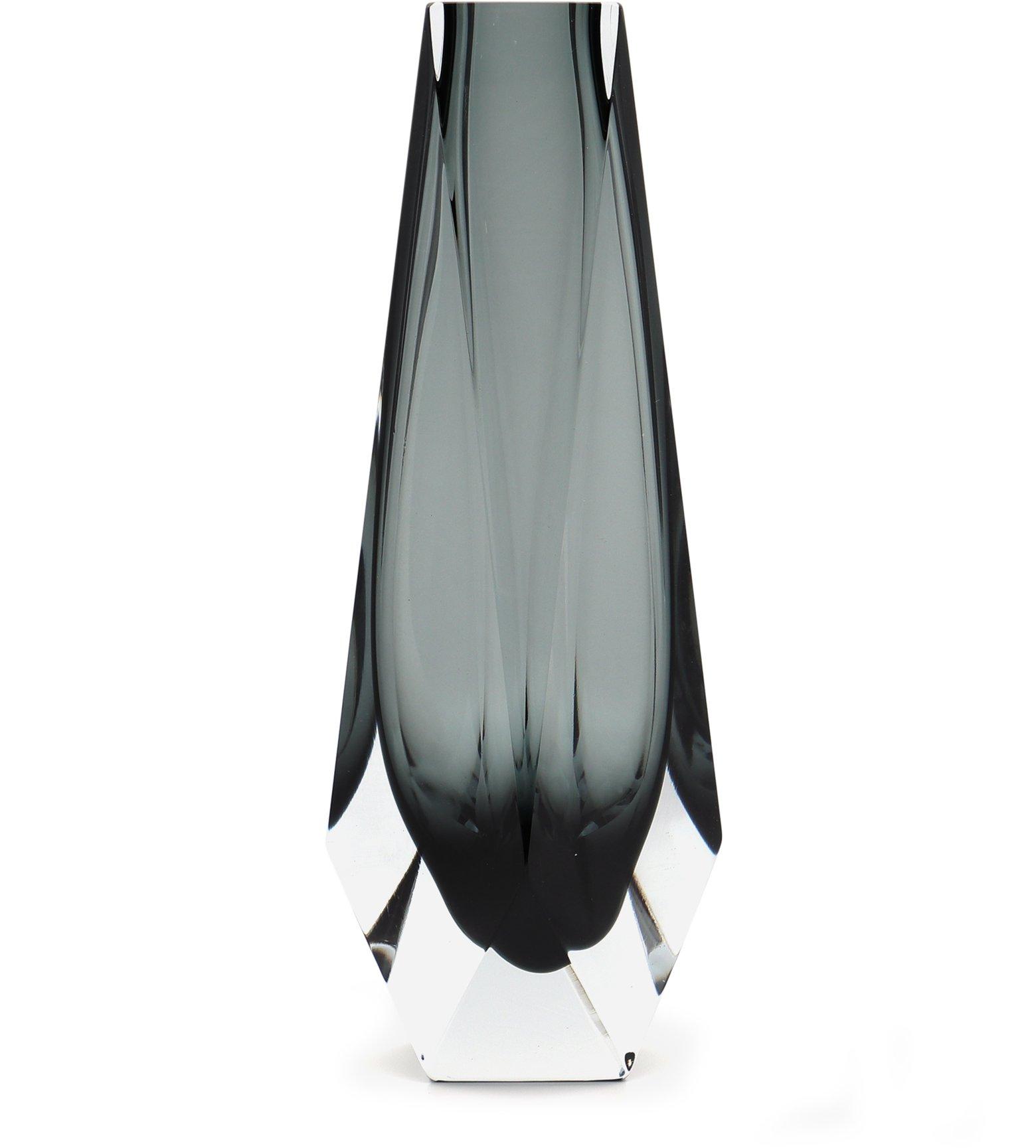 Goccia at FORZIERI Glass Alessandro XL Murano Grey Vase Mandruzzato