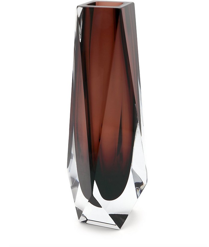 XL Goccia Dark Amethyst Murano Glass Vase - Alessandro Mandruzzato