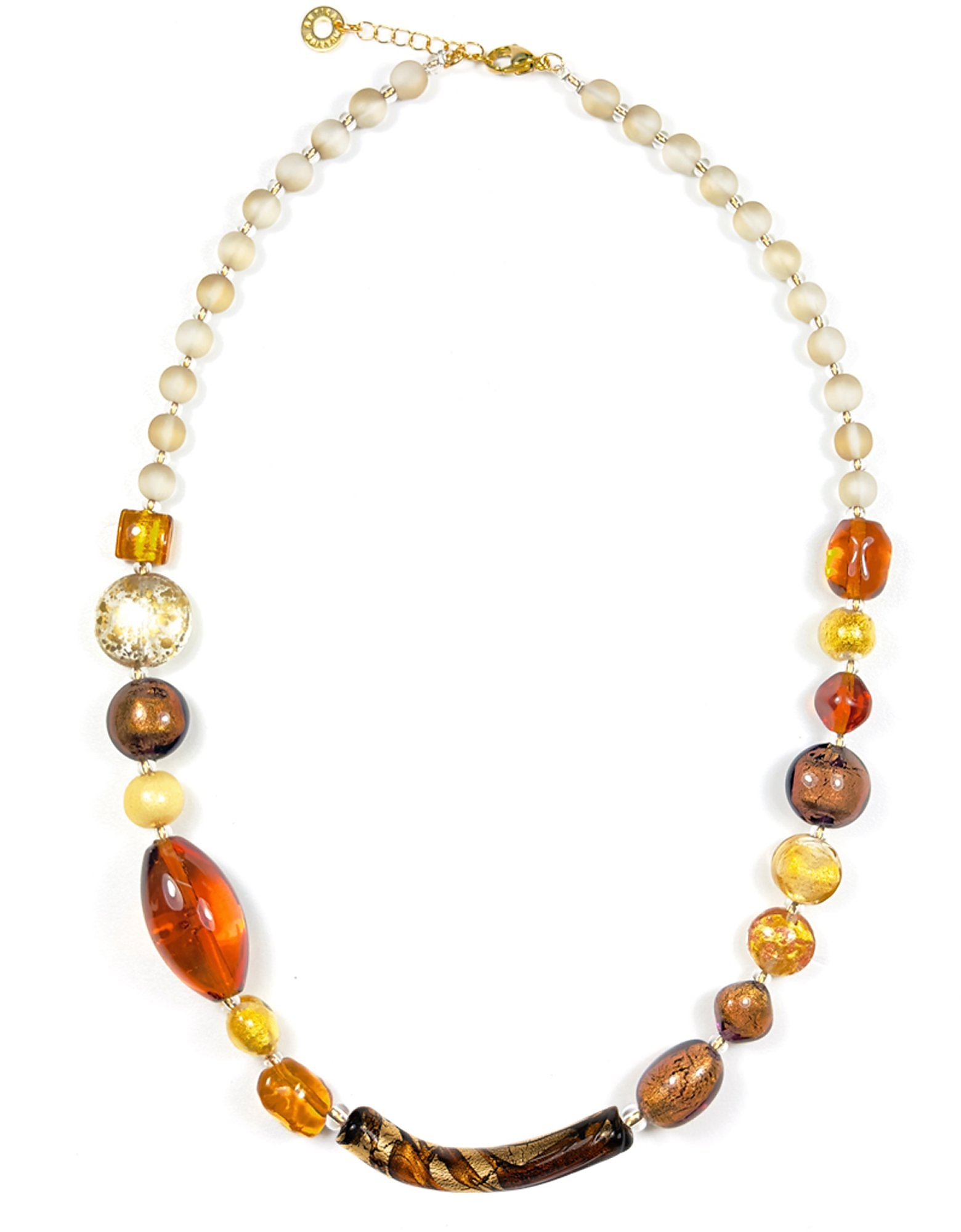 Antica Murrina Designer Necklaces Carnival Amber Short Necklace In Gold