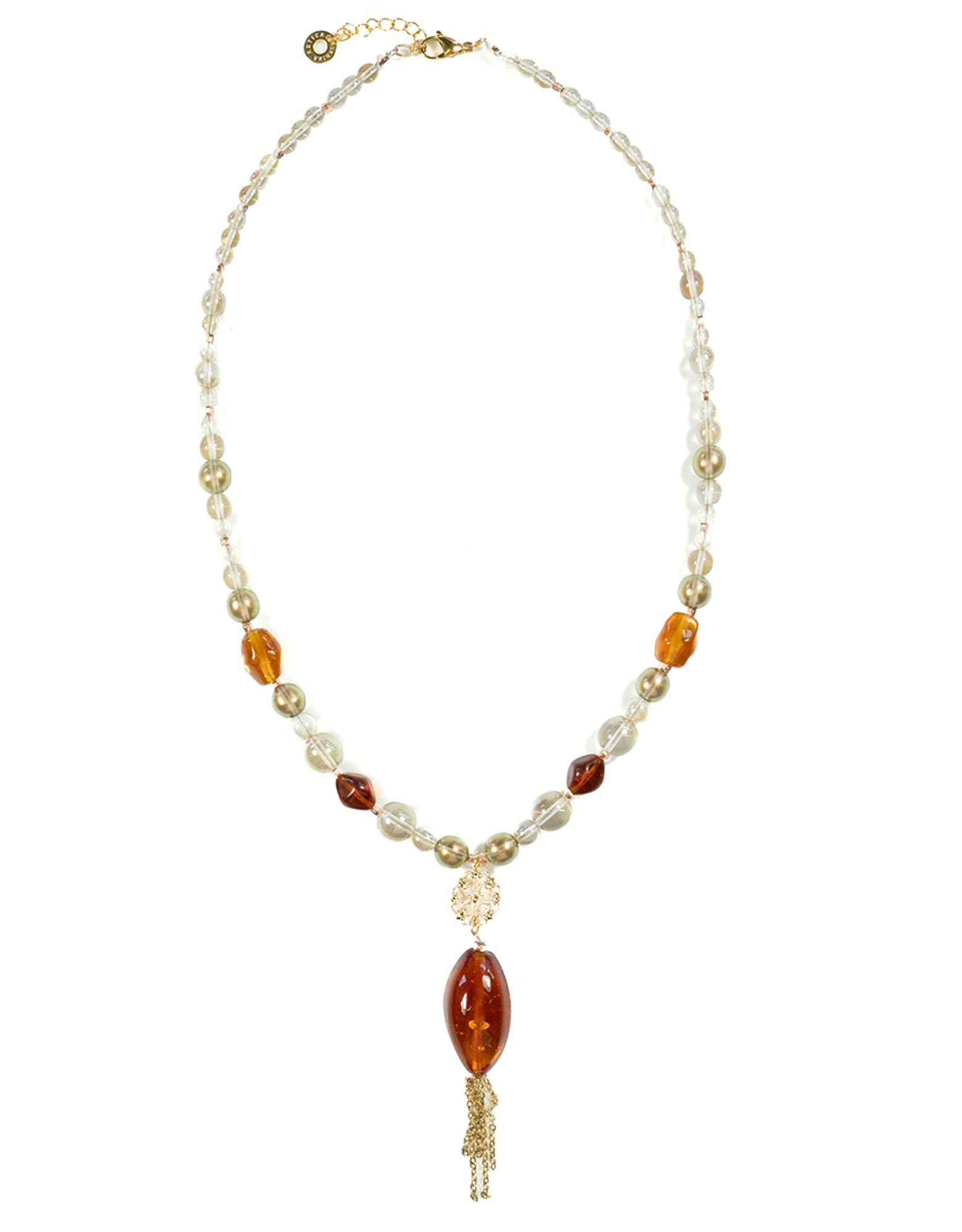 Antica Murrina Designer Necklaces Serenity Amber Medium Necklace In White