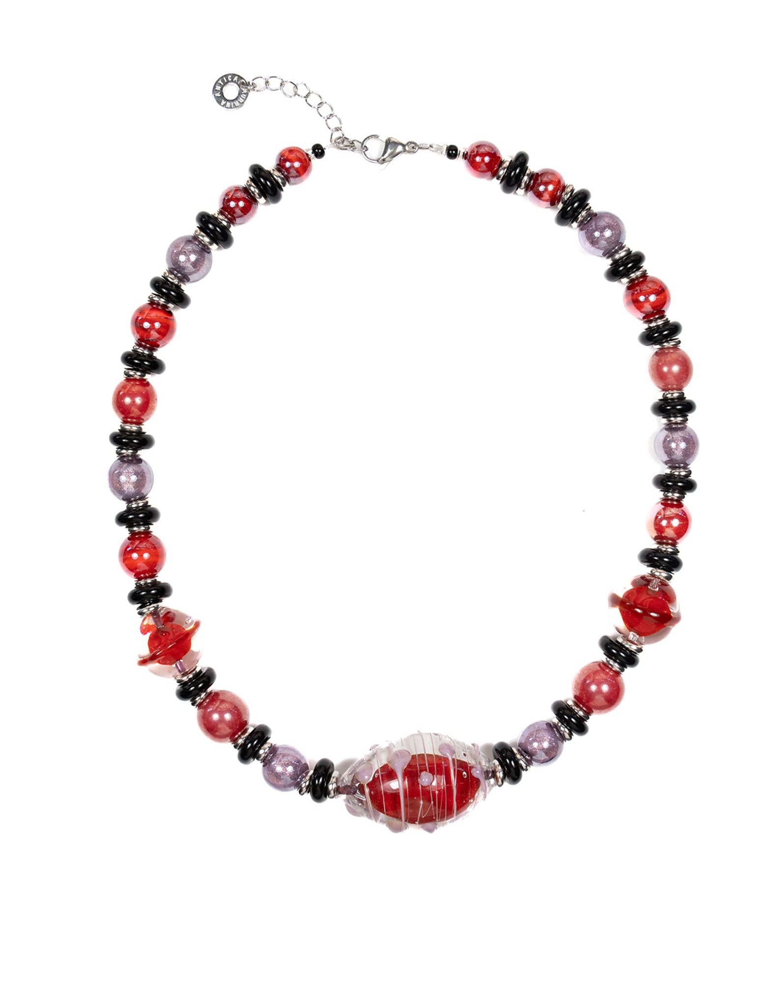 Antica Murrina Designer Necklaces Ipanema Red/violet Short Necklace