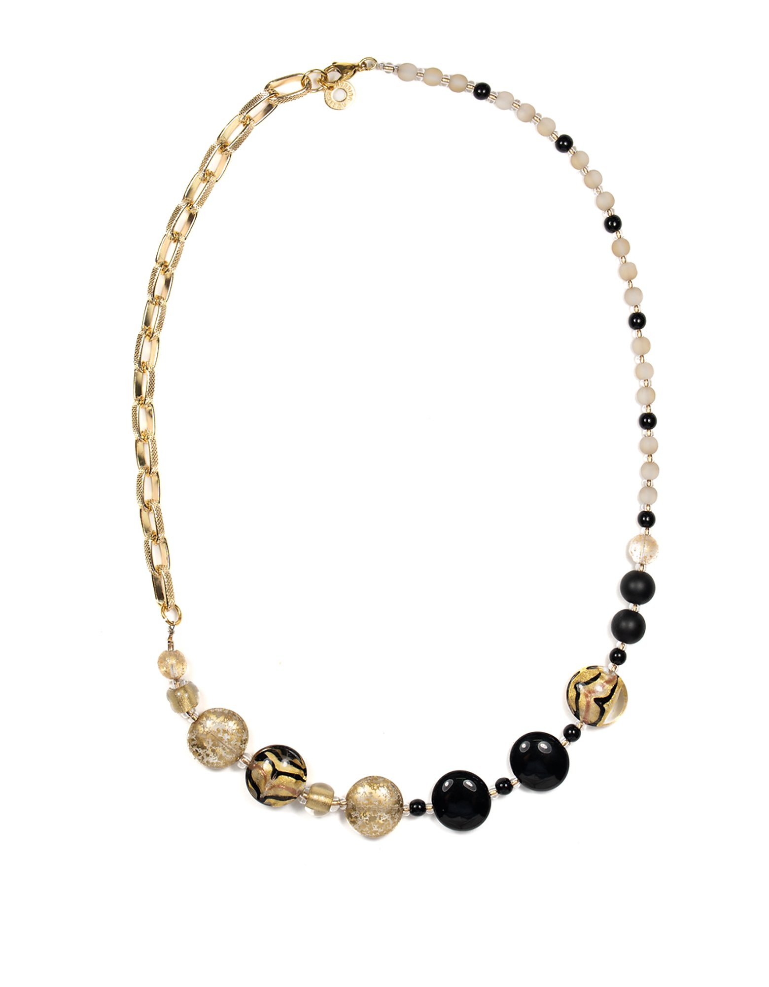 Antica Murrina Designer Necklaces Passion L- Black/gold Large Necklace