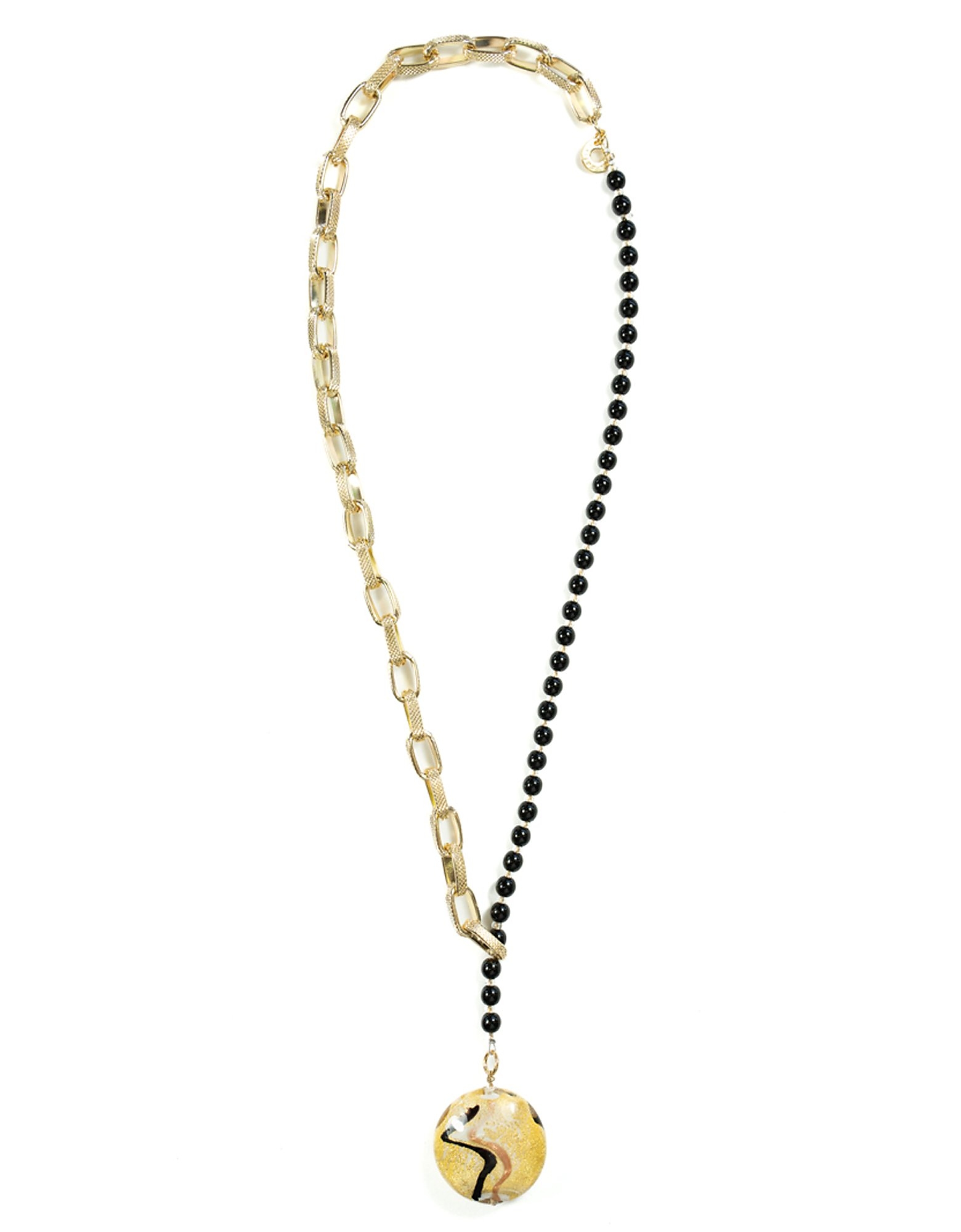Antica Murrina Designer Necklaces Passion P- Black/gold Medium Necklace
