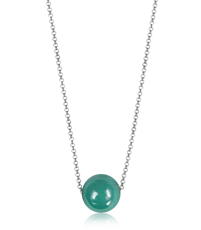 Perleadi Turquoise Murano Glass Bead Chain Necklace - Antica Murrina