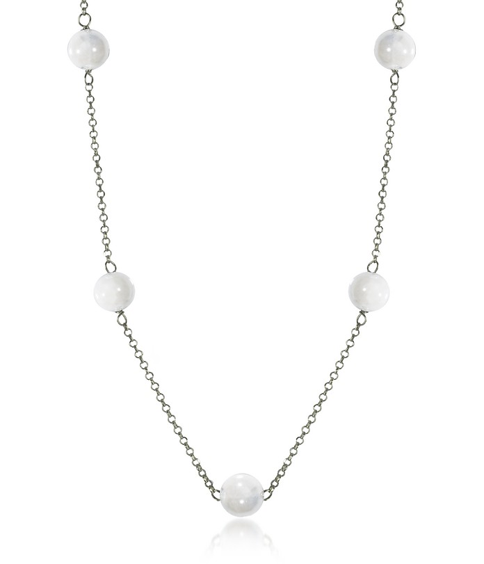Perleadi White Murano Glass Beads Necklace - Antica Murrina