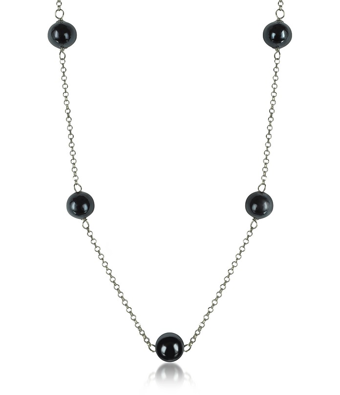 Perleadi Black Murano Glass Beads Necklace - Antica Murrina