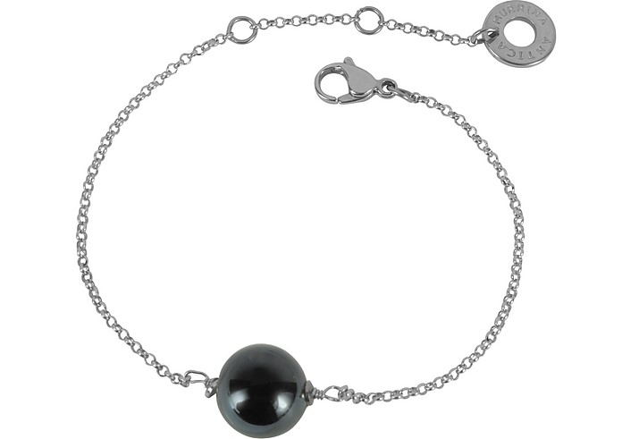 Perleadi Black Murano Glass Bead Chain Bracelet - Antica Murrina