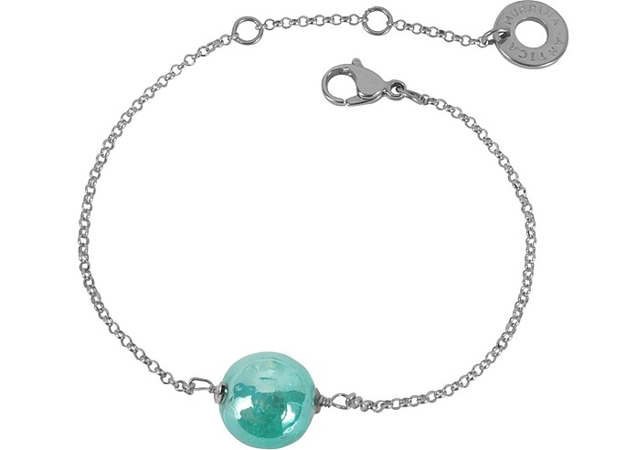 Perleadi Turquoise Murano Glass Bead Chain Bracelet - Antica Murrina