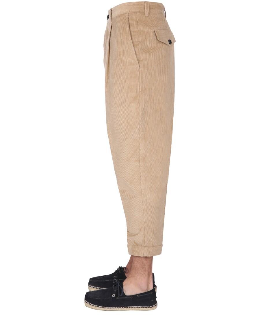 Ami Paris Oversized Carrot Fit Trousers in Brown for Men