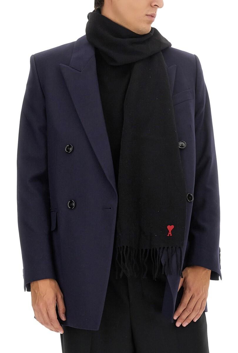 AMI Paris single-breasted wool-cashmere coat - Blue
