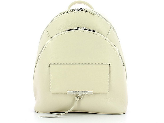 Ivory Leather Double compartment Women's Backpack - Patrizia Pepe