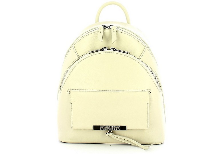 Ivory Leather Double compartment Women's Backpack - Patrizia Pepe شɯ  
