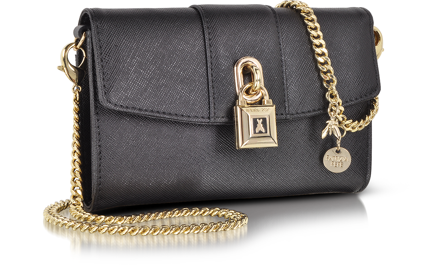 Patrizia Pepe Mini Clutch Bag in Leather with Shoulder Strap at FORZIERI