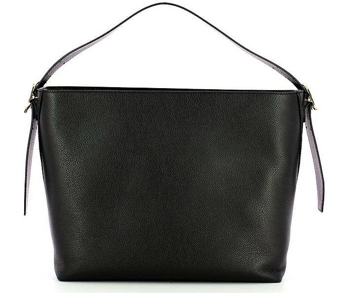 Black Leather Shoulder Bag - Patrizia Pepe