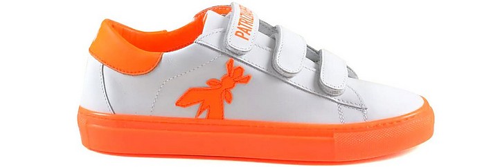 White/Mandarin Velcro Sneakers - Patrizia Pepe شɯ  