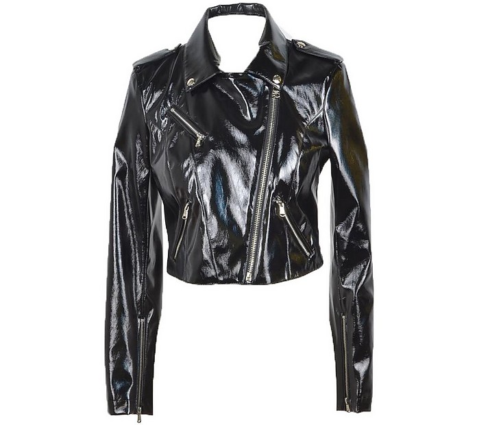 Black Eco Leather Women's Biker Jacket - Patrizia Pepe / pgcBA yy