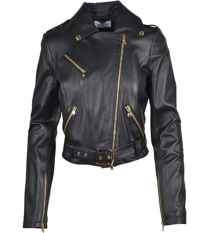 Women's Black Leather Jacket - Patrizia Pepe