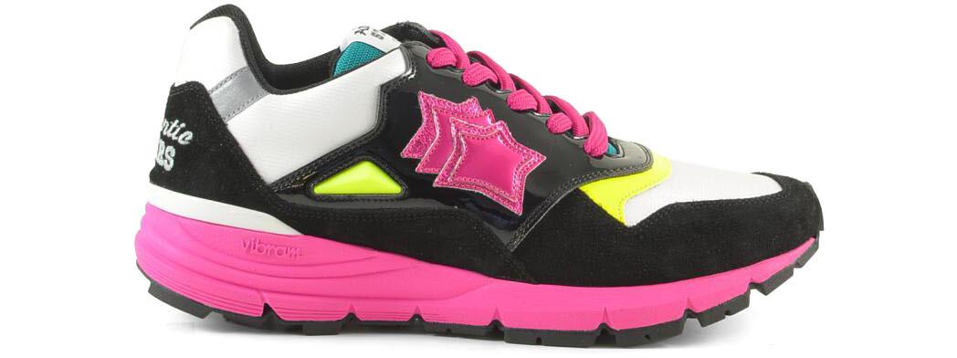 ATLANTIC STARS SHOES BLACK SNEAKERS W/PINK RUBBER SOLE